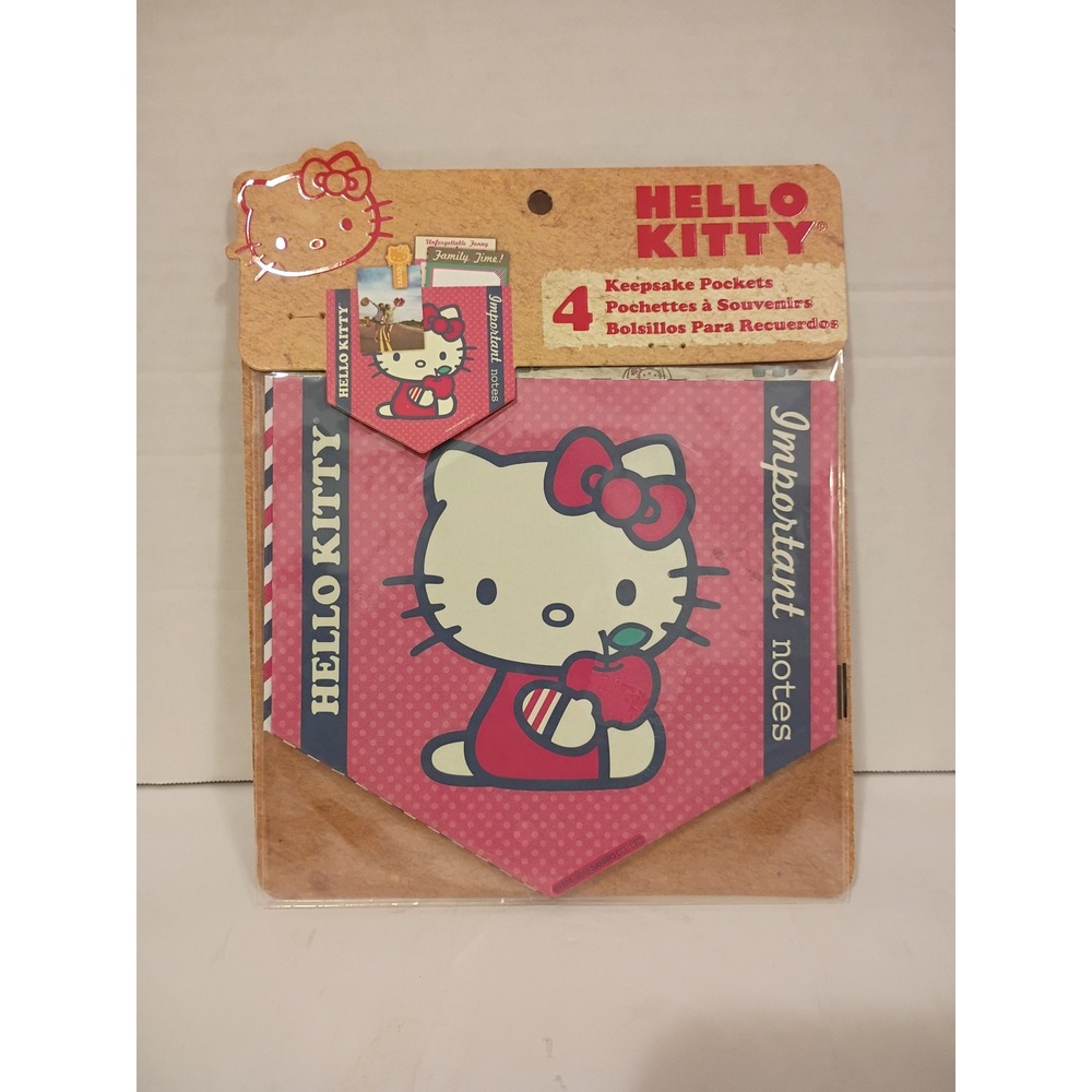 Sanrio Hello Kitty Keepsake Pockets 4ct Scrapbook Memory Pockets Red Pink 43531